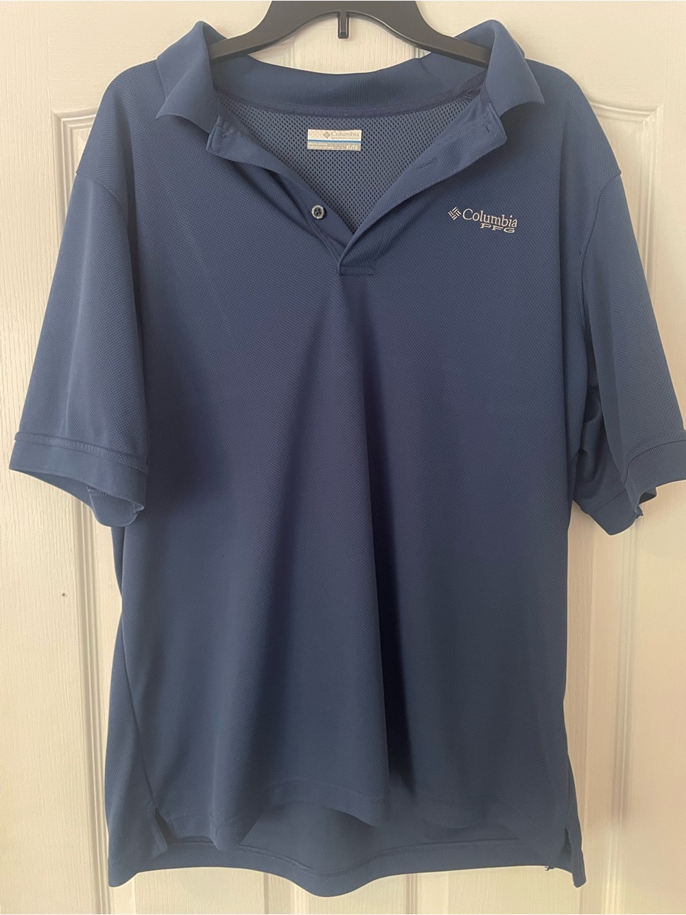 Columbia Men's Blue PFG Performance Polo Shirt size XL Short Sleeved